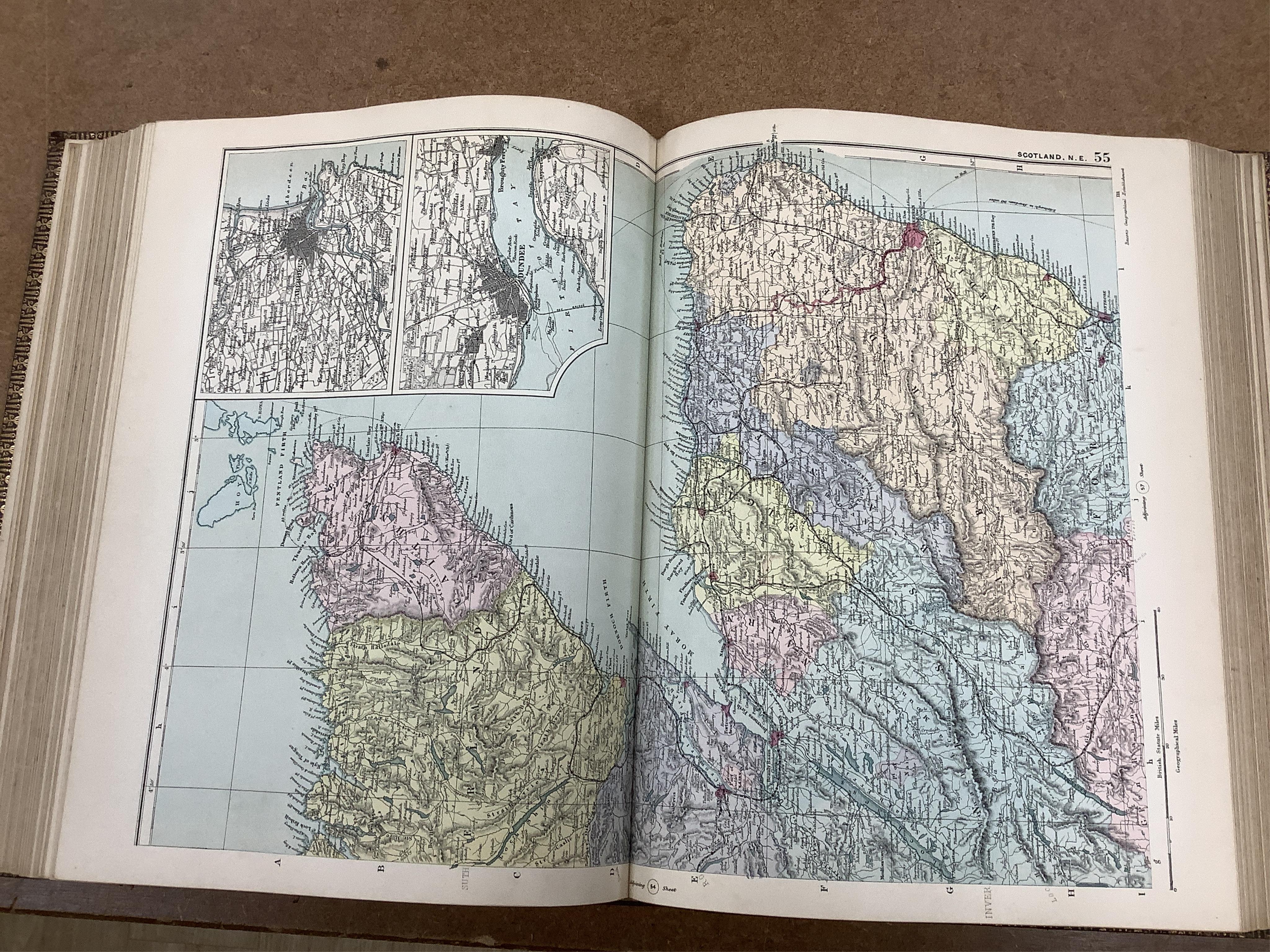 George W. Bacon, New Large Scale Atlas of the British Isles from the Ordnance Survey with Plan of Towns